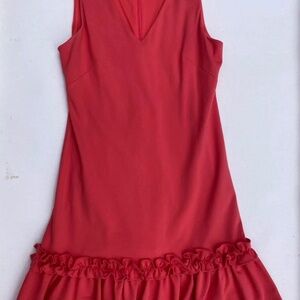 Chelsea28 coral color ruffle dress